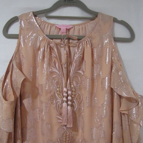 Lilly Pulitzer S Marlyse Silk Cold Shoulder Dress - Picture 4 of 9